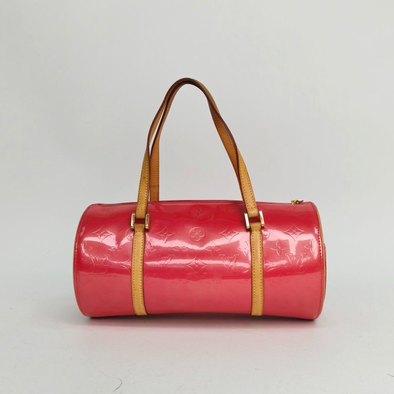 LOUIS VUITTON 中古漆皮圓筒包30粉色漆皮2005肩背包-0