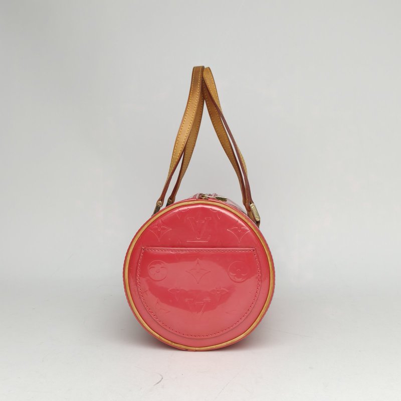 LOUIS VUITTON 中古漆皮圓筒包30粉色漆皮2005肩背包-1