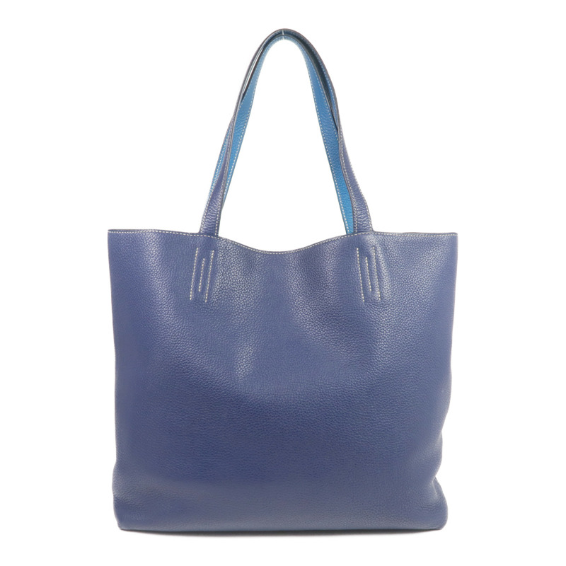 HERMES Clemence皮革Double Sens 35手挽袋Bleu Saphir/Bleu Izmir-1