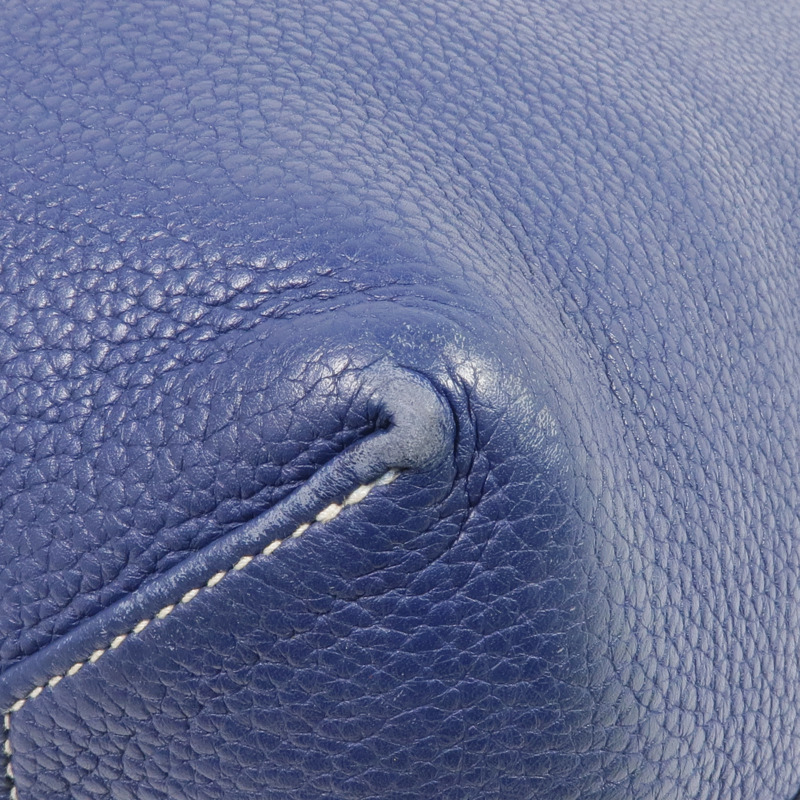 HERMES Clemence皮革Double Sens 35手挽袋Bleu Saphir/Bleu Izmir-5