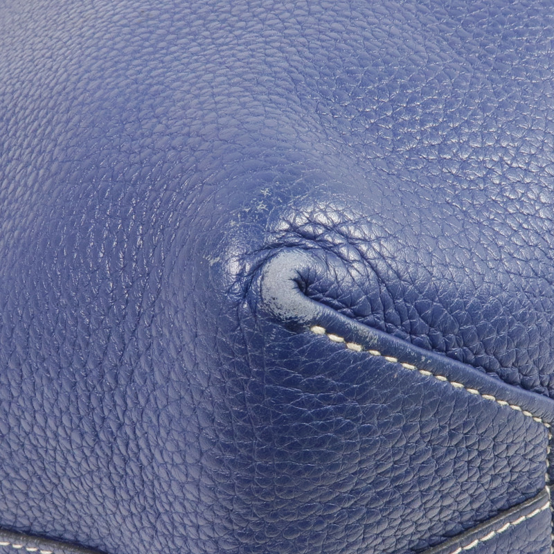 HERMES Clemence皮革Double Sens 35手挽袋Bleu Saphir/Bleu Izmir-6