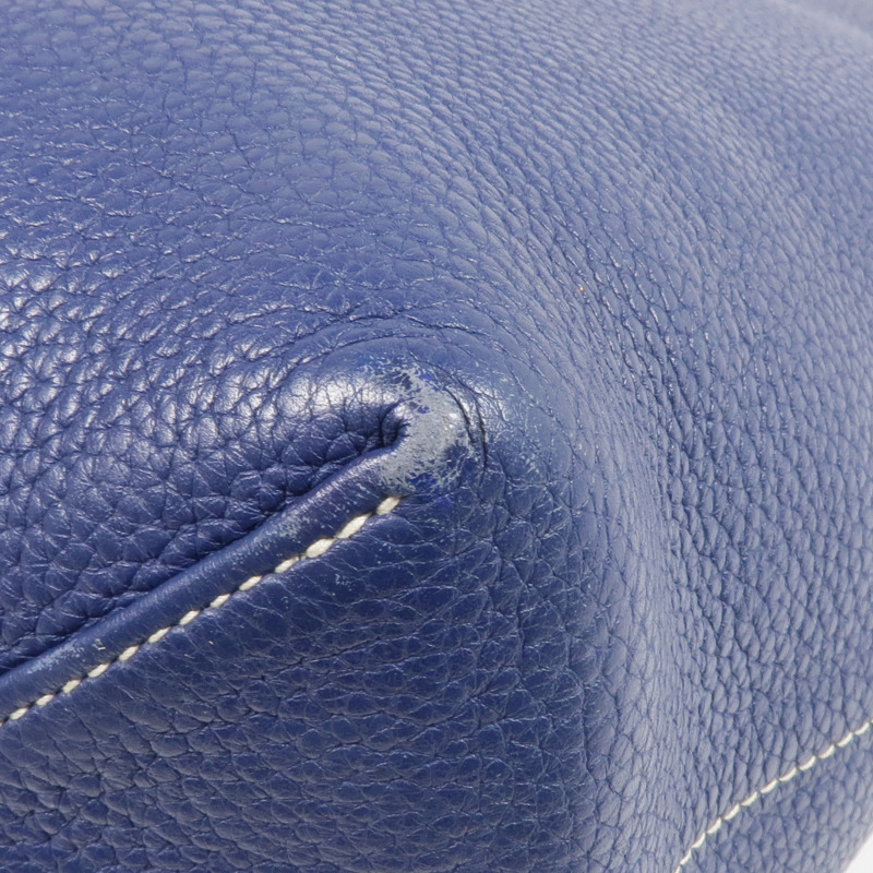HERMES Clemence皮革Double Sens 35手挽袋Bleu Saphir/Bleu Izmir-7