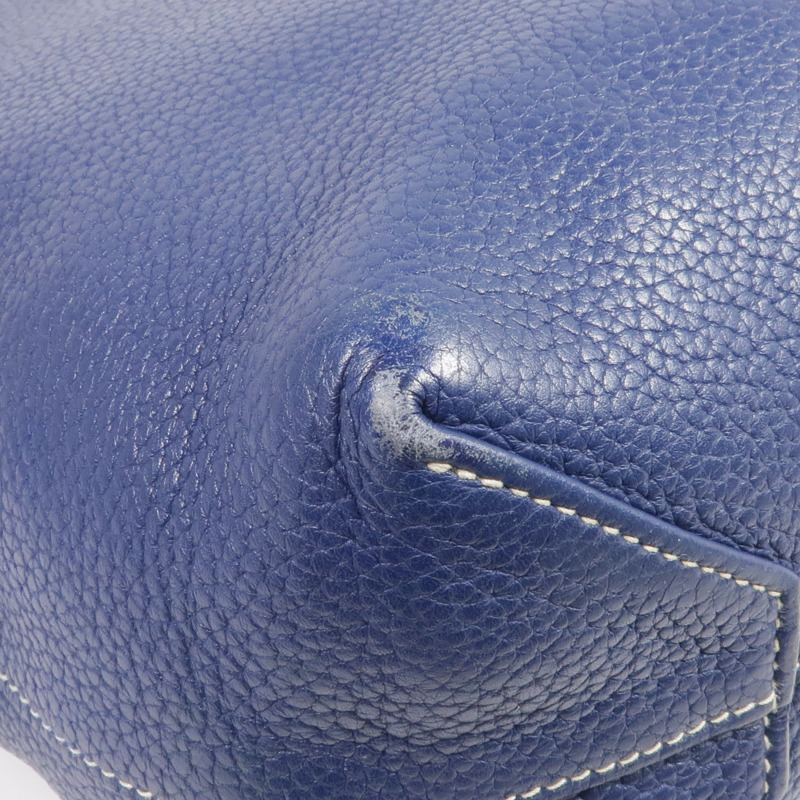 HERMES Clemence皮革Double Sens 35手挽袋Bleu Saphir/Bleu Izmir-8
