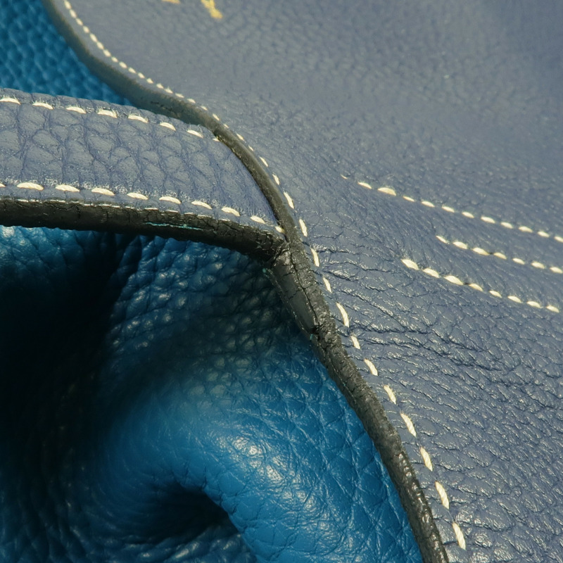 HERMES Clemence皮革Double Sens 35手挽袋Bleu Saphir/Bleu Izmir-14