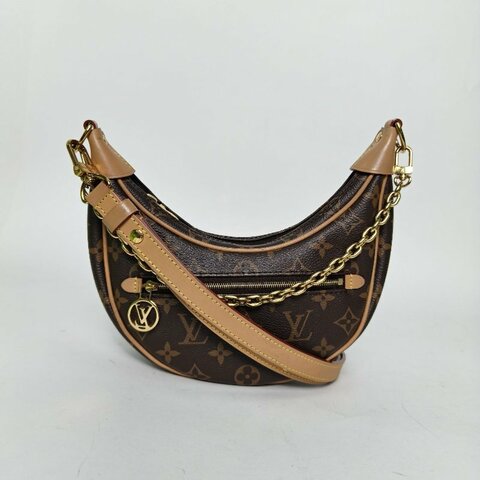 LOUIS VUITTON Loop豌豆包老花PVC金扣晶片肩背包