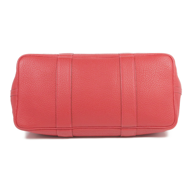 HERMES Negonda皮革Garden Party PM銀扣手挽袋Rouge Casaque-3