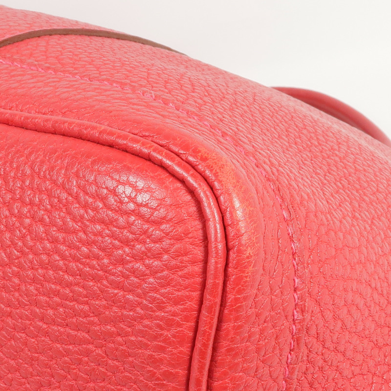 HERMES Negonda皮革Garden Party PM銀扣手挽袋Rouge Casaque-5