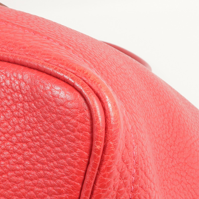 HERMES Negonda皮革Garden Party PM銀扣手挽袋Rouge Casaque-7