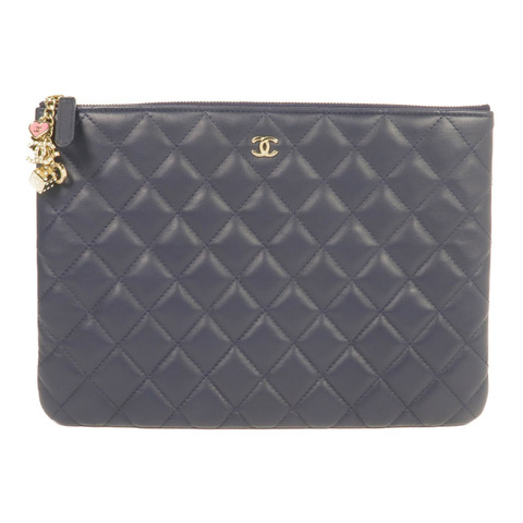 CHANEL 羊皮皮革Clutch Bag金扣手挽袋