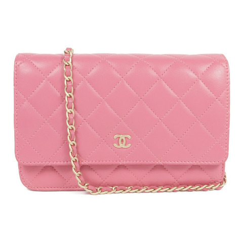 CHANEL 羊皮皮革WOC Wallet On Chain金扣鏈帶肩背袋