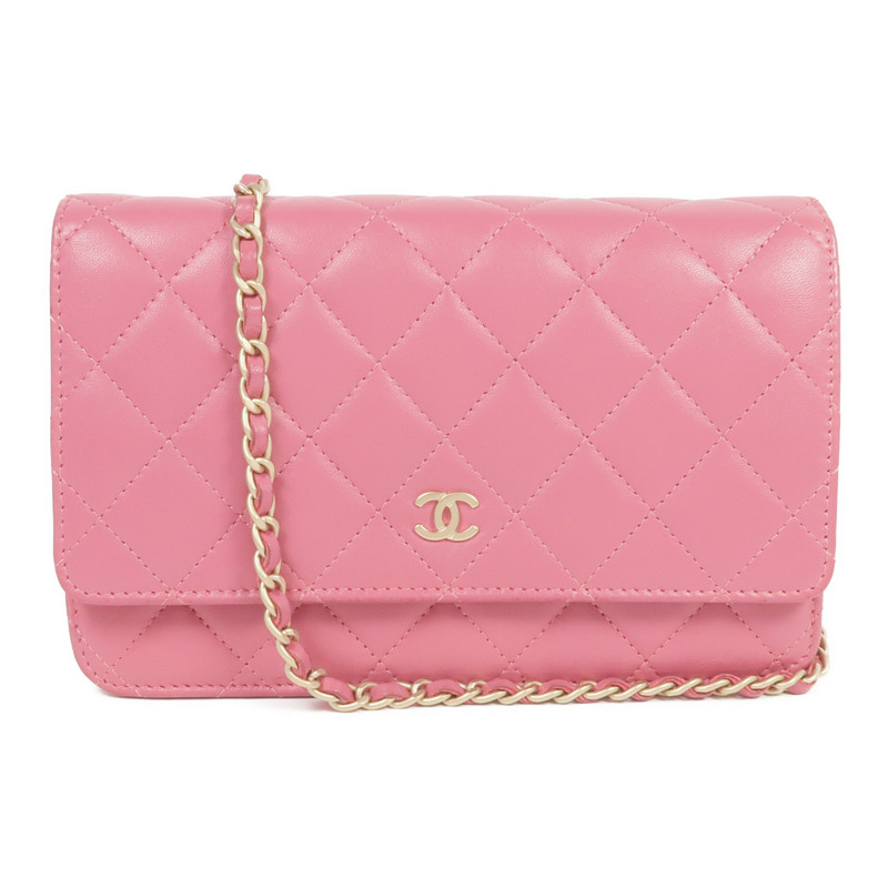 CHANEL 羊皮皮革WOC Wallet On Chain金扣鏈帶肩背袋-0