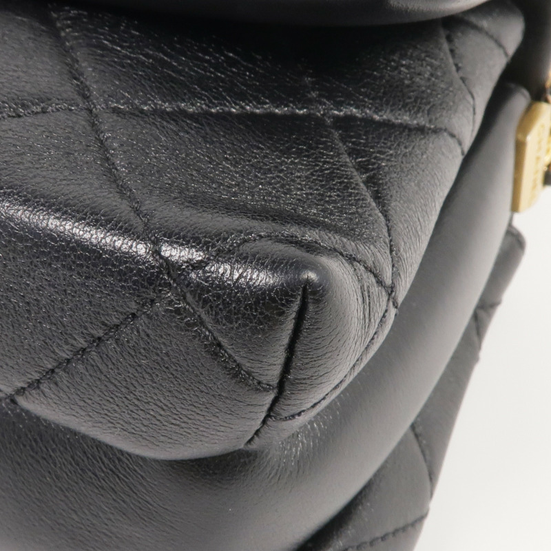 CHANEL 牛皮皮革Chain Shoulder金扣鏈帶肩背袋-5