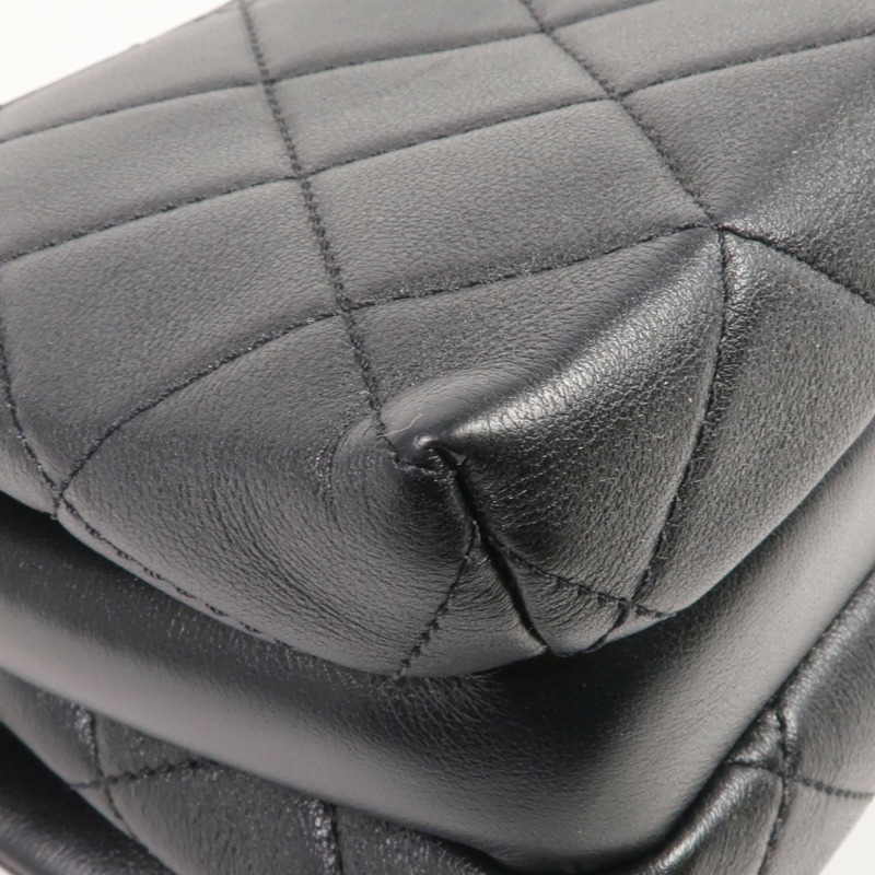 CHANEL 牛皮皮革Chain Shoulder金扣鏈帶肩背袋-8