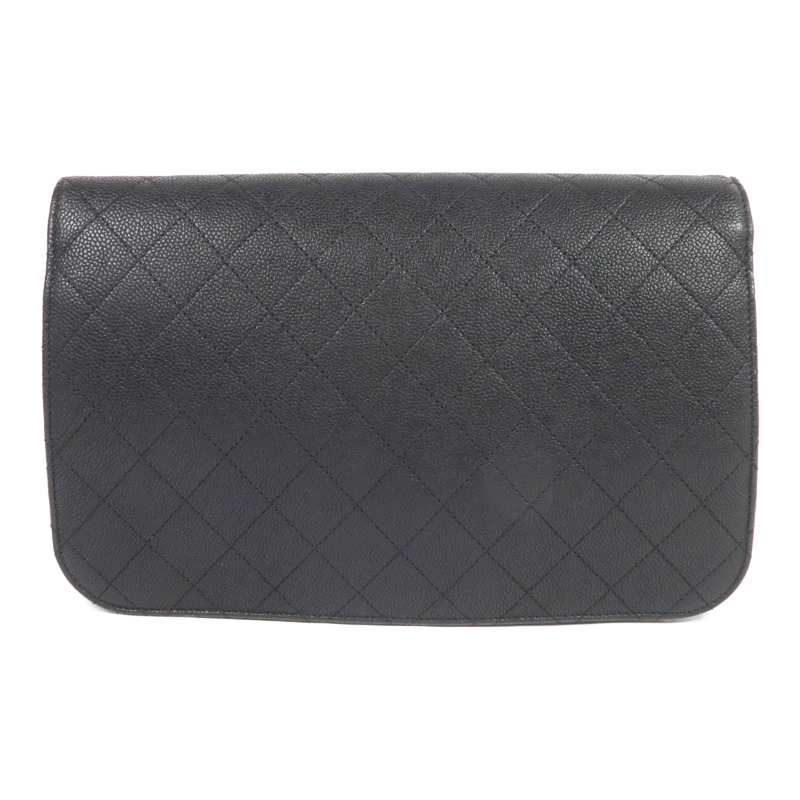 CHANEL 牛皮皮革Chain Shoulder金扣鏈帶肩背袋-1