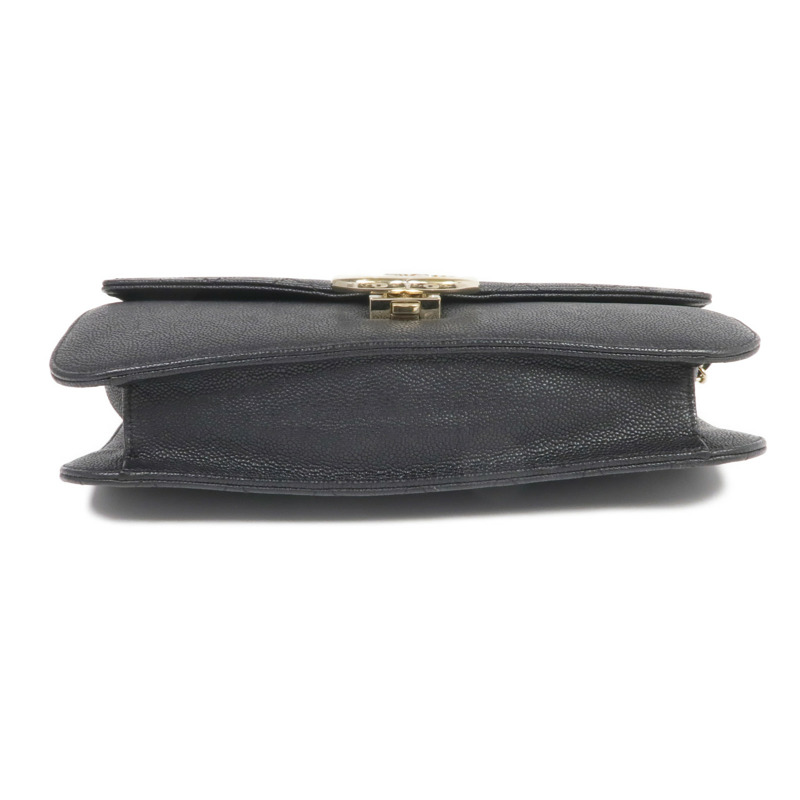 CHANEL 牛皮皮革Chain Shoulder金扣鏈帶肩背袋-3