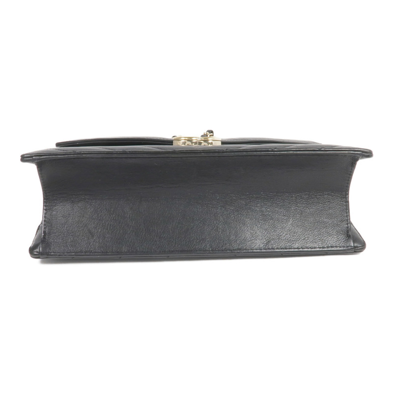 CHANEL 牛皮皮革Chain Shoulder金扣鏈帶肩背袋-3