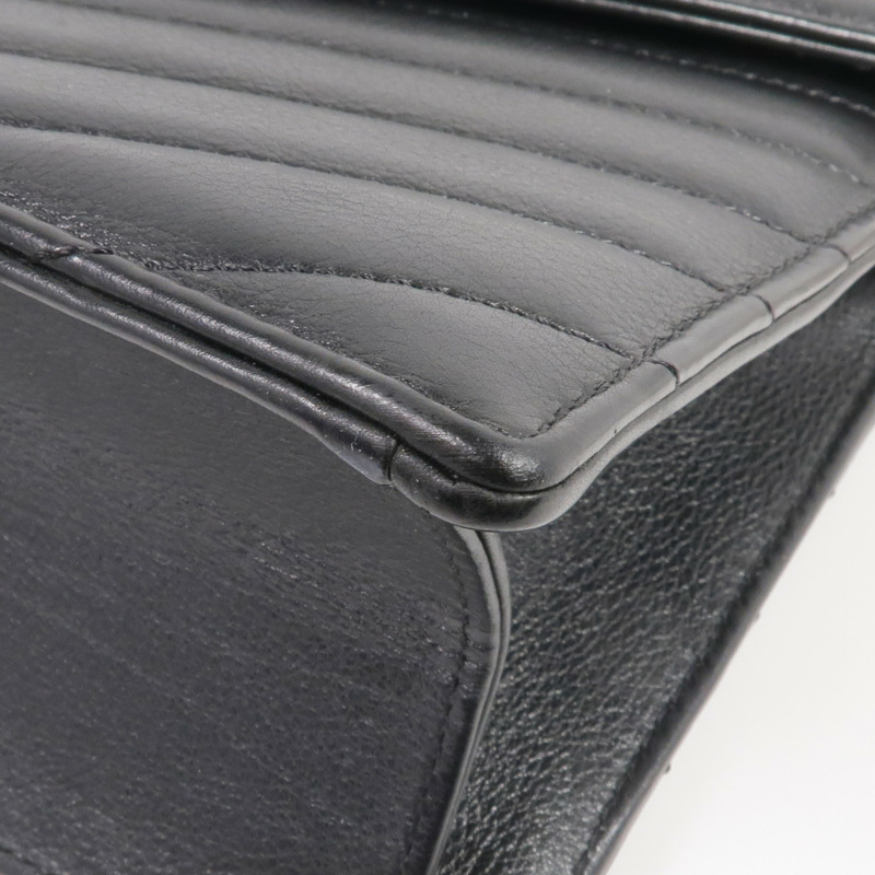 CHANEL 牛皮皮革Chain Shoulder金扣鏈帶肩背袋-5