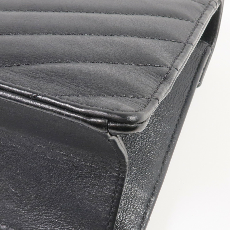 CHANEL 牛皮皮革Chain Shoulder金扣鏈帶肩背袋-7