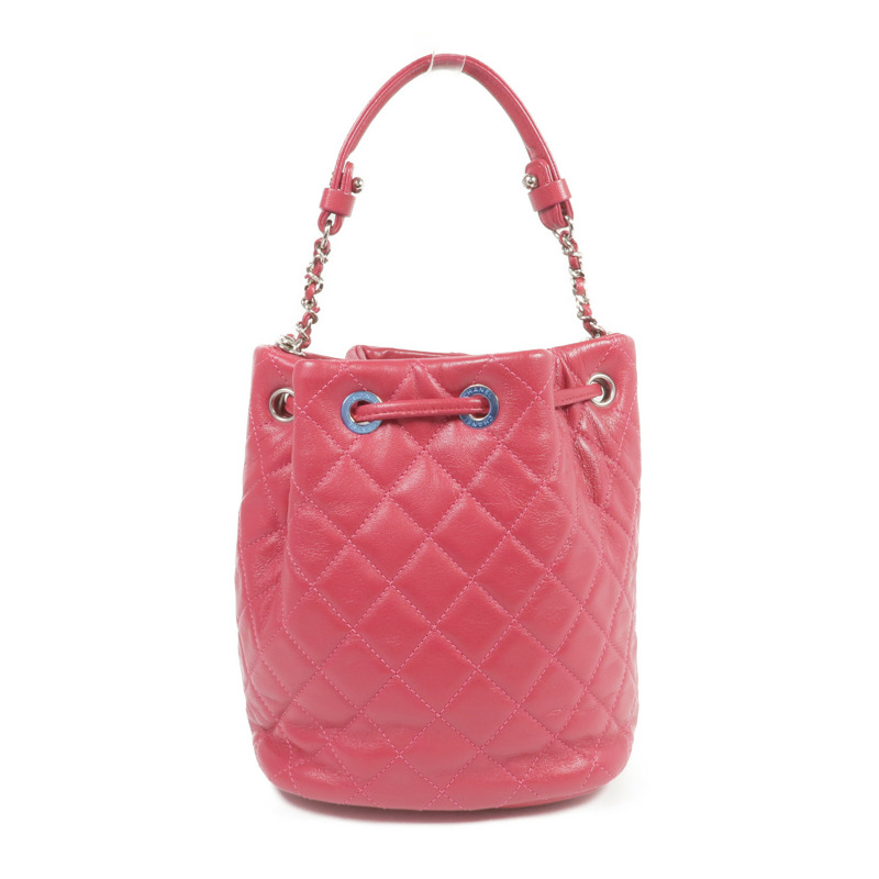 CHANEL 牛皮皮革Bucket Bag銀扣手挽肩背兩用袋-1