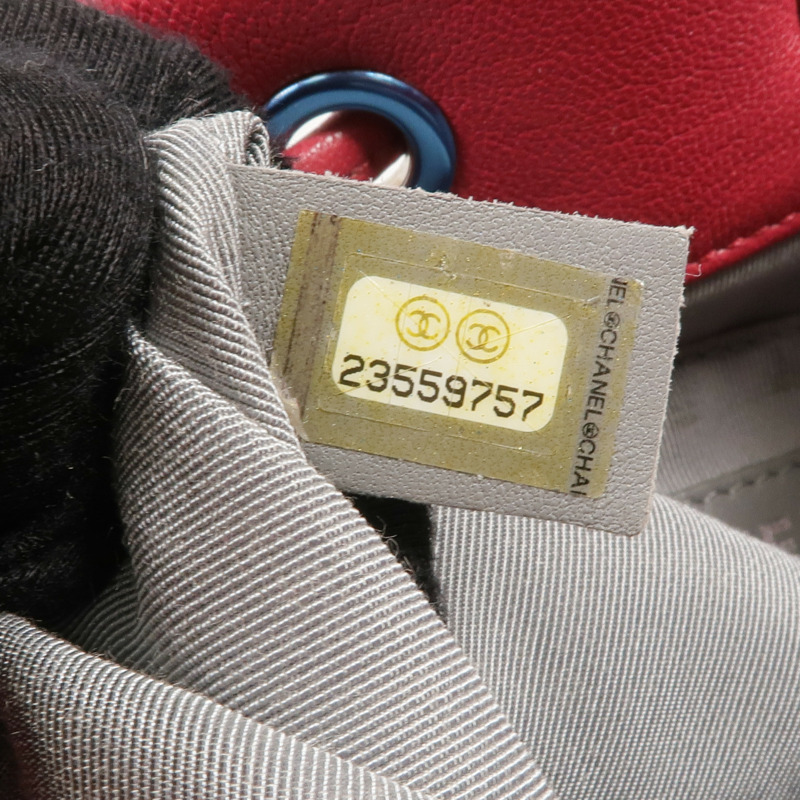 CHANEL 牛皮皮革Bucket Bag銀扣手挽肩背兩用袋-12