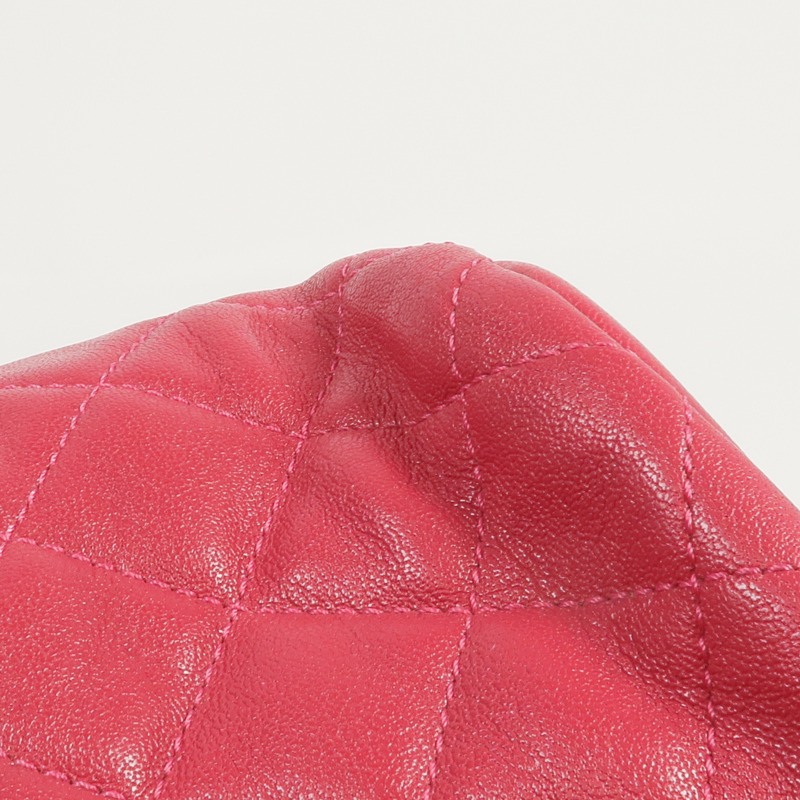 CHANEL 牛皮皮革Bucket Bag銀扣手挽肩背兩用袋-14