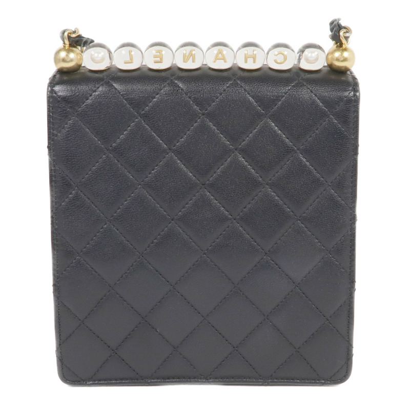 CHANEL 牛皮皮革Chain Shoulder金扣鏈帶肩背袋-1