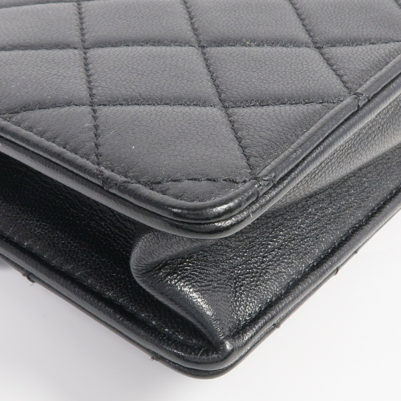 CHANEL 牛皮皮革Chain Shoulder金扣鏈帶肩背袋-8