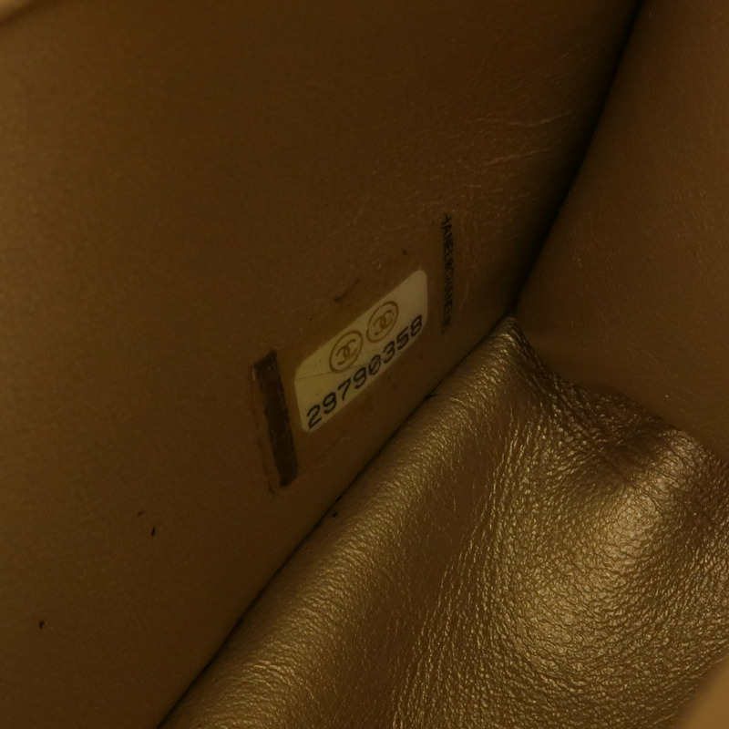 CHANEL 牛皮皮革Chain Shoulder金扣鏈帶肩背袋-15