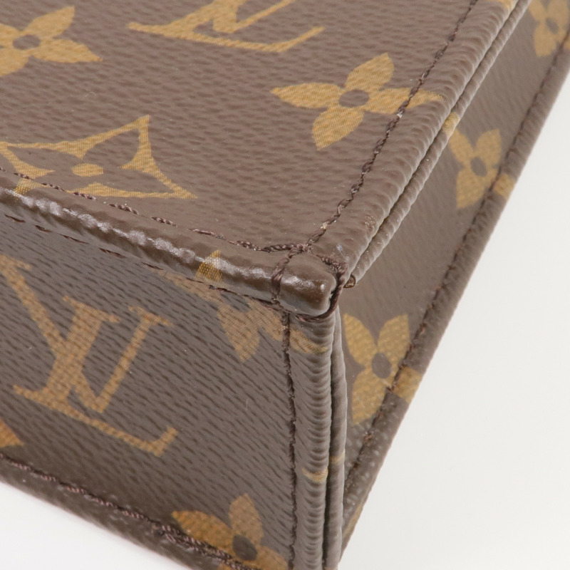 LOUIS VUITTON Monogram Petit Sac Plat金扣手挽肩背兩用袋Monogram Petit Sac Plat金扣手挽肩背兩用袋-5