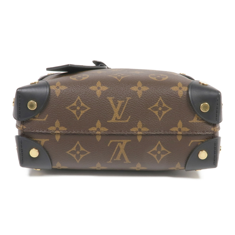 LOUIS VUITTON Monogram Petite Malle Souple金扣手挽肩背兩用袋棕色-3