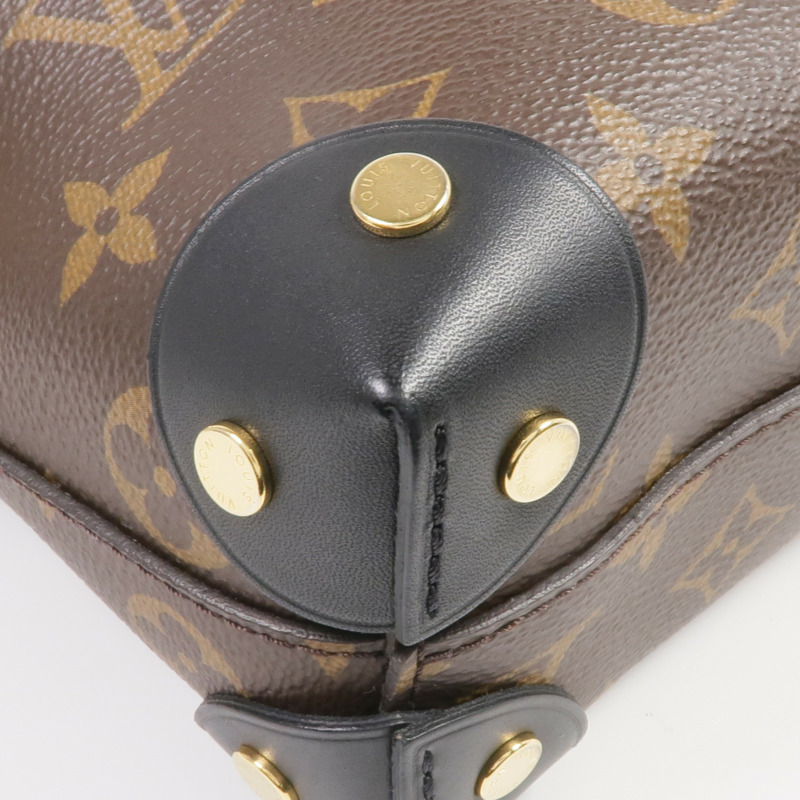 LOUIS VUITTON Monogram Petite Malle Souple金扣手挽肩背兩用袋棕色-8