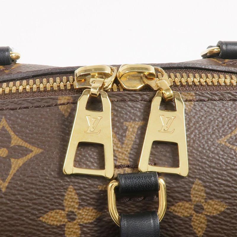 LOUIS VUITTON Monogram Petite Malle Souple金扣手挽肩背兩用袋棕色-9