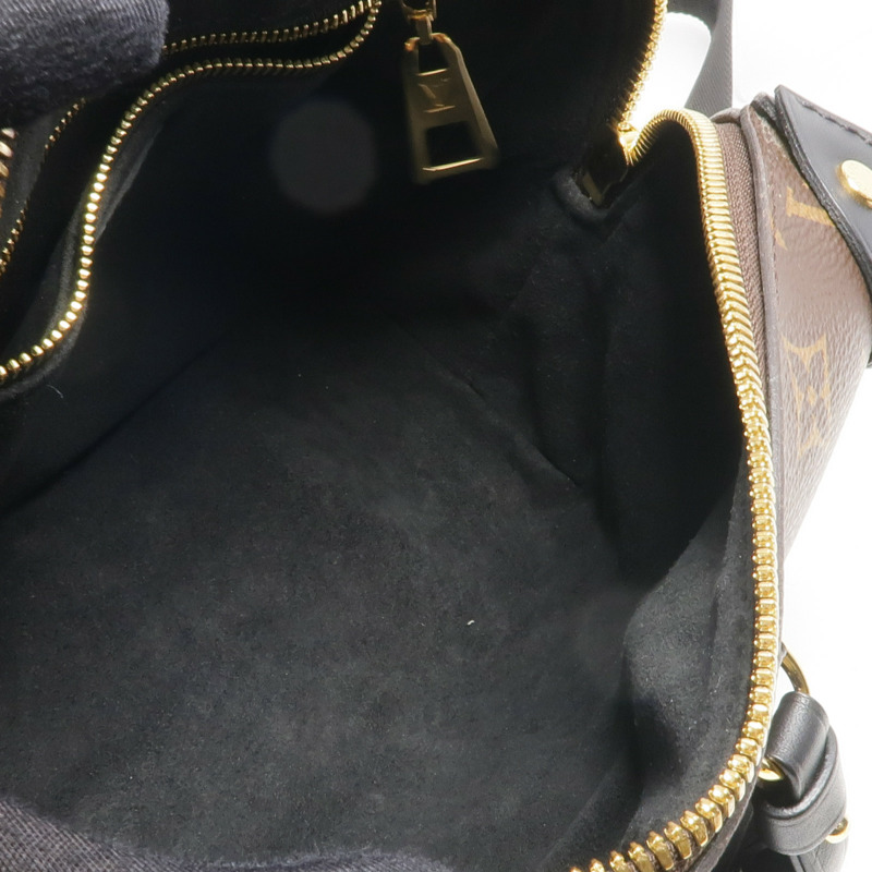 LOUIS VUITTON Monogram Petite Malle Souple金扣手挽肩背兩用袋棕色-11
