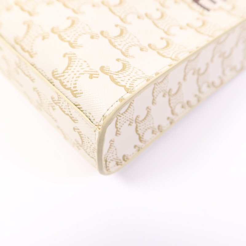 CELINE 塗層帆布Cabas Tote Bag mimi金扣手挽肩背兩用袋-9