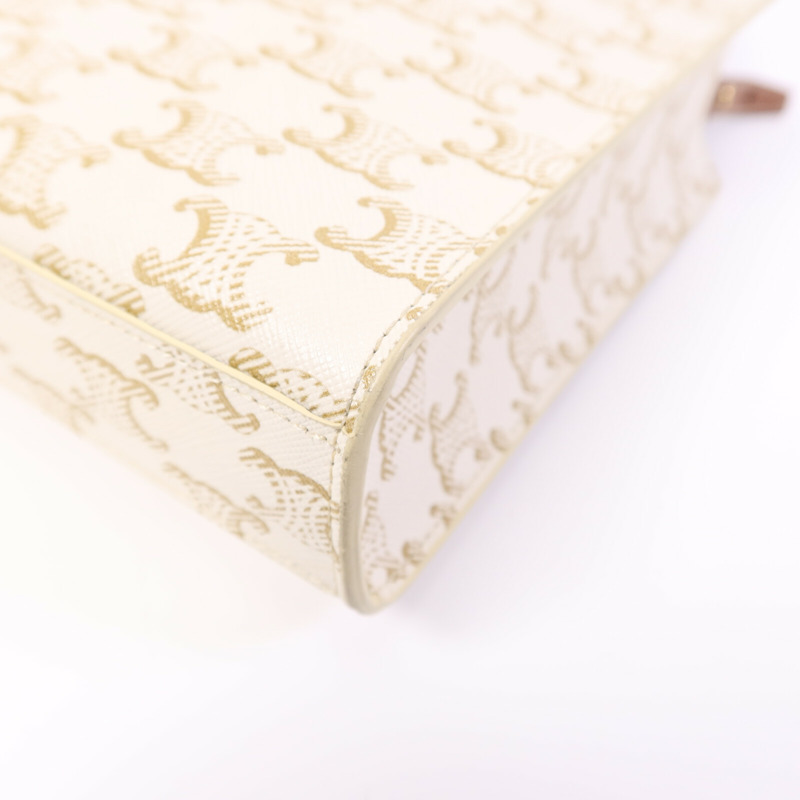 CELINE 塗層帆布Cabas Tote Bag mimi金扣手挽肩背兩用袋-11