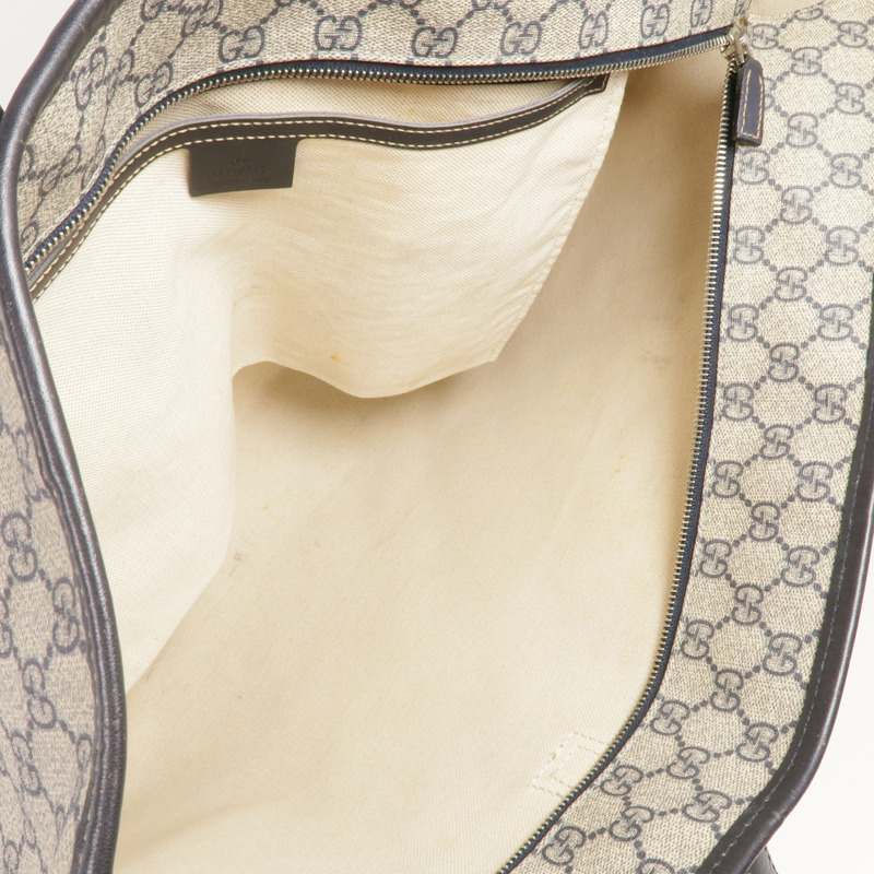 GUCCI 塗層帆布Shoulder Tote銀扣肩背袋/手挽袋-4