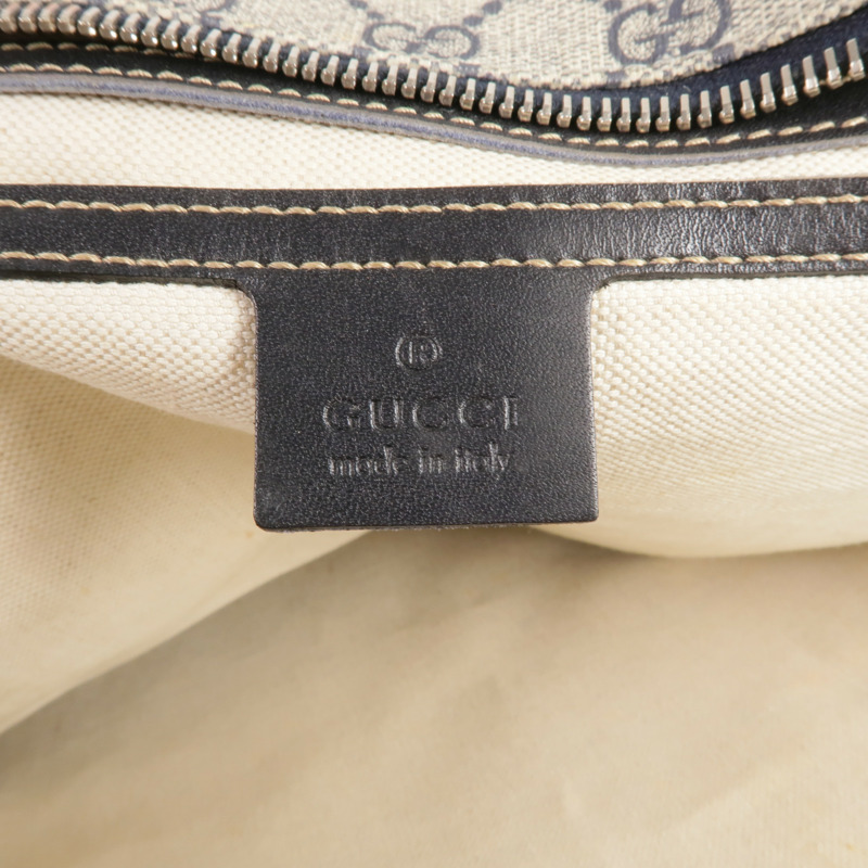 GUCCI 塗層帆布Shoulder Tote銀扣肩背袋/手挽袋-5