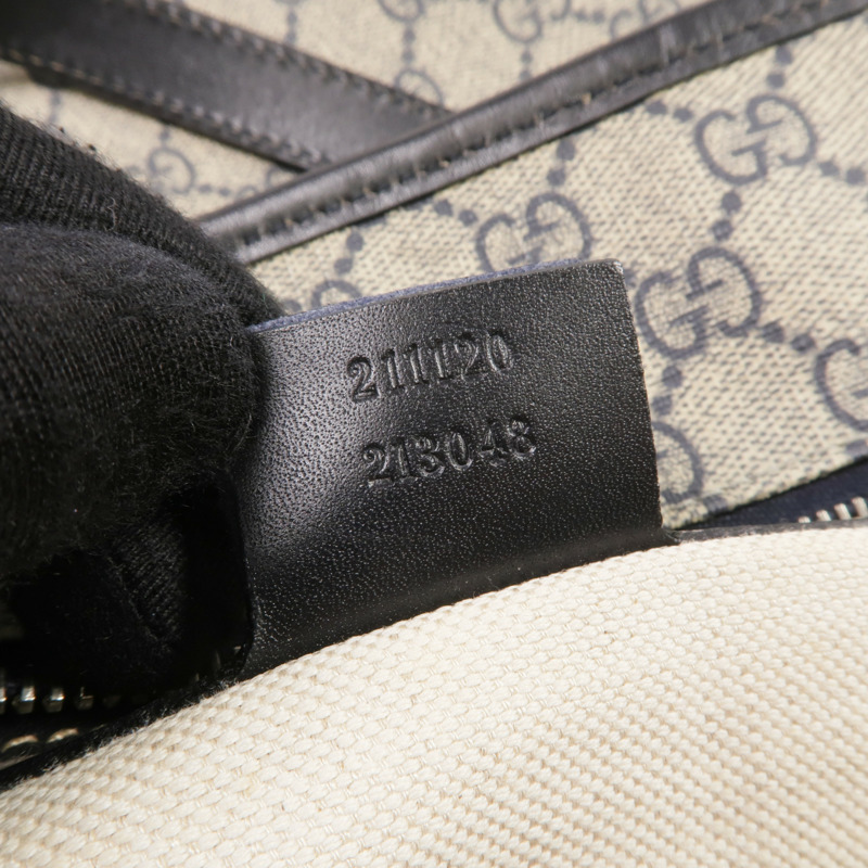 GUCCI 塗層帆布Shoulder Tote銀扣肩背袋/手挽袋-6