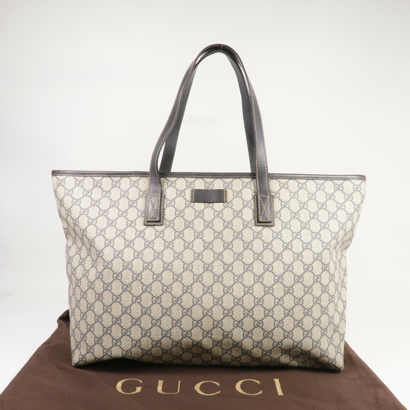 GUCCI 塗層帆布Shoulder Tote銀扣肩背袋/手挽袋-8