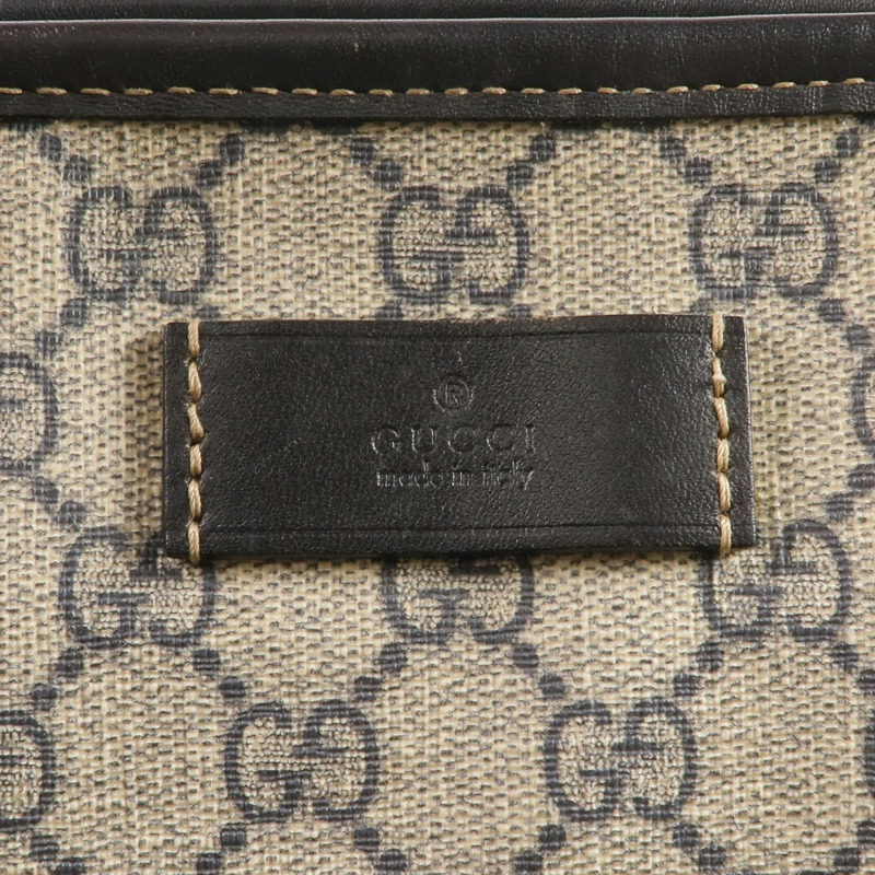 GUCCI 塗層帆布Shoulder Tote銀扣肩背袋/手挽袋-13