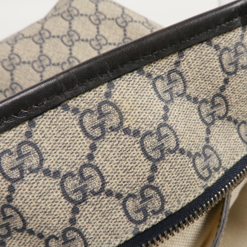 GUCCI 塗層帆布Shoulder Tote銀扣肩背袋/手挽袋-16