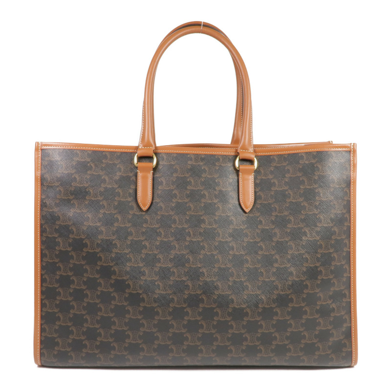 CELINE 塗層帆布Horizontal Cabas Triomphe金扣肩背袋/手挽袋-1