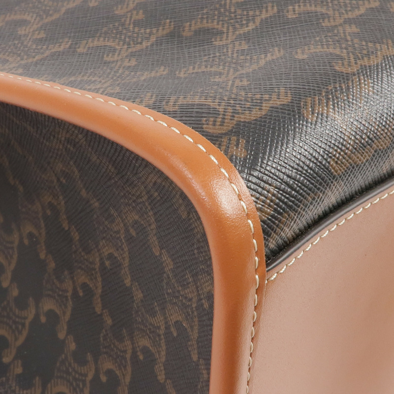 CELINE 塗層帆布Horizontal Cabas Triomphe金扣肩背袋/手挽袋-12