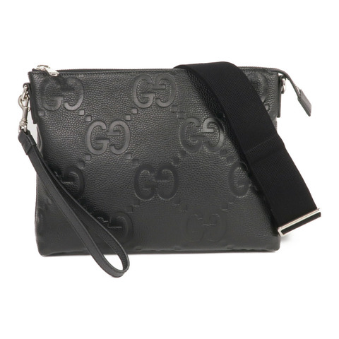 GUCCI 牛皮皮革GG Jumbo Medium Crossbody Bag銀扣肩背袋