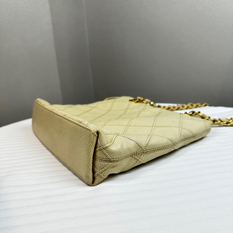 香奈兒/Chanel 菱格紋魚子醬皮單肩托特包 18x7.5x24.5cm-11