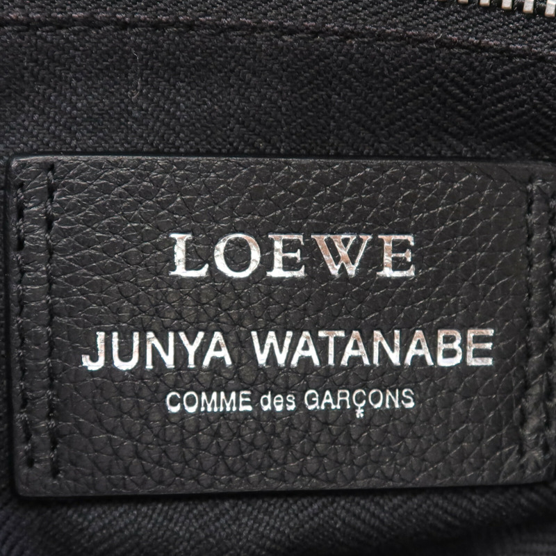 LOEWE 帆布Tote Bag銀扣肩背袋-7