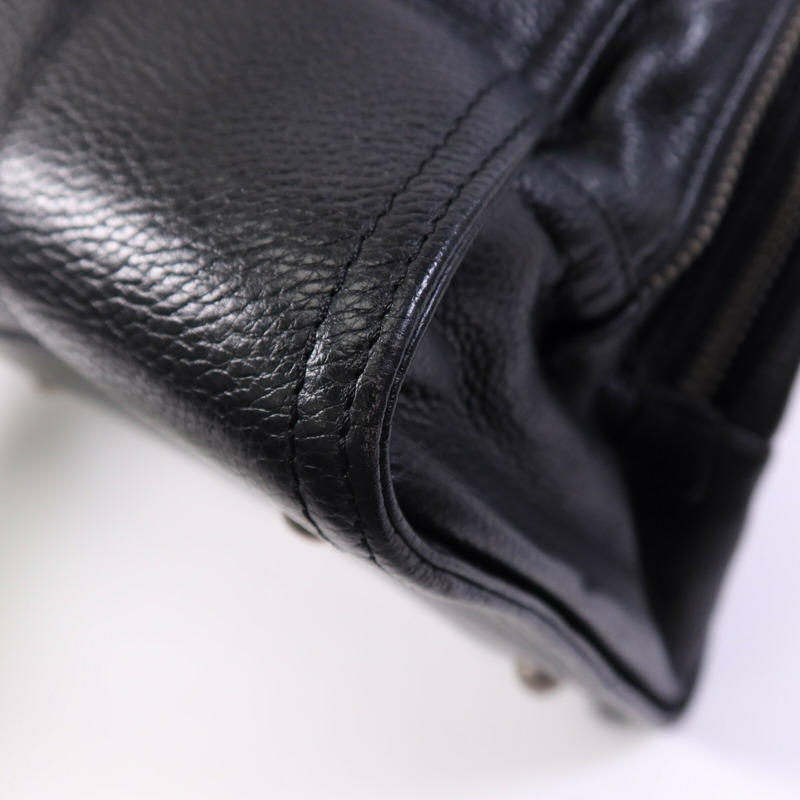 LOEWE 帆布Tote Bag銀扣肩背袋-12