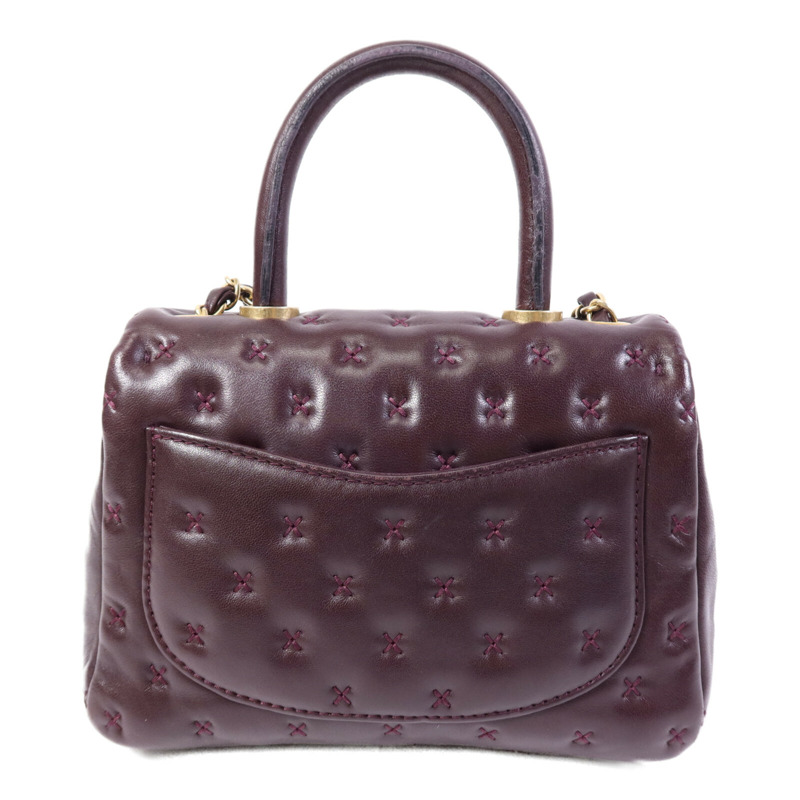 CHANEL 羊皮皮革CoCo Handle金扣鏈帶手挽肩背兩用袋-2