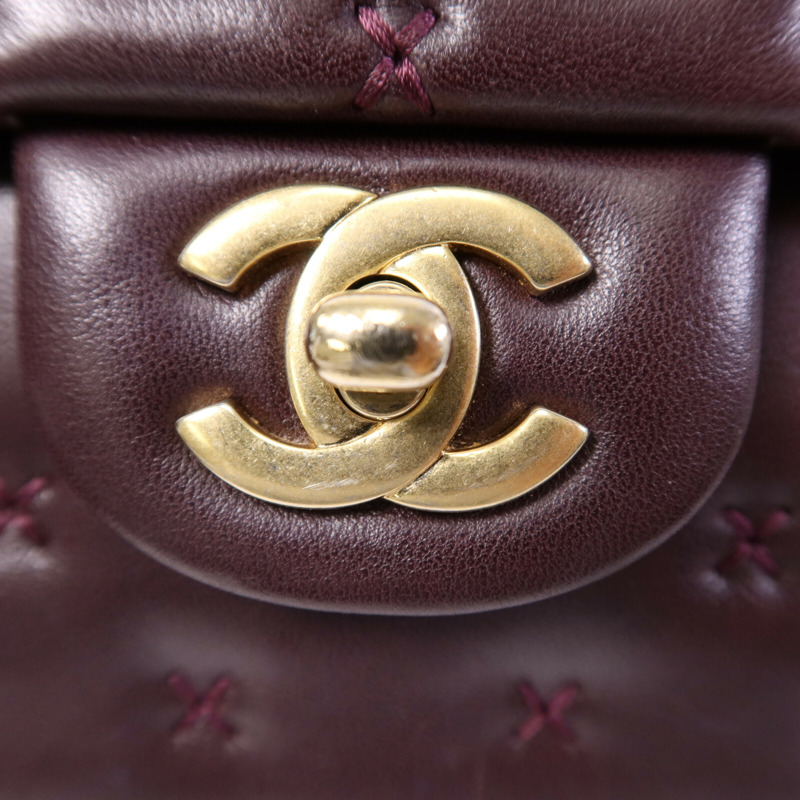 CHANEL 羊皮皮革CoCo Handle金扣鏈帶手挽肩背兩用袋-5