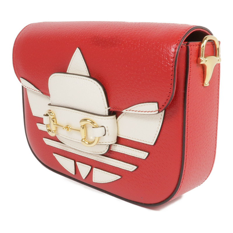GUCCI 牛皮皮革Gucci x Adidas Horsebit 1955金扣肩背袋-2